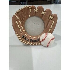 Vintage Small 3-D All Star Baseball Glove Mitt Picture Frame- Holds 3”x 3” Photo